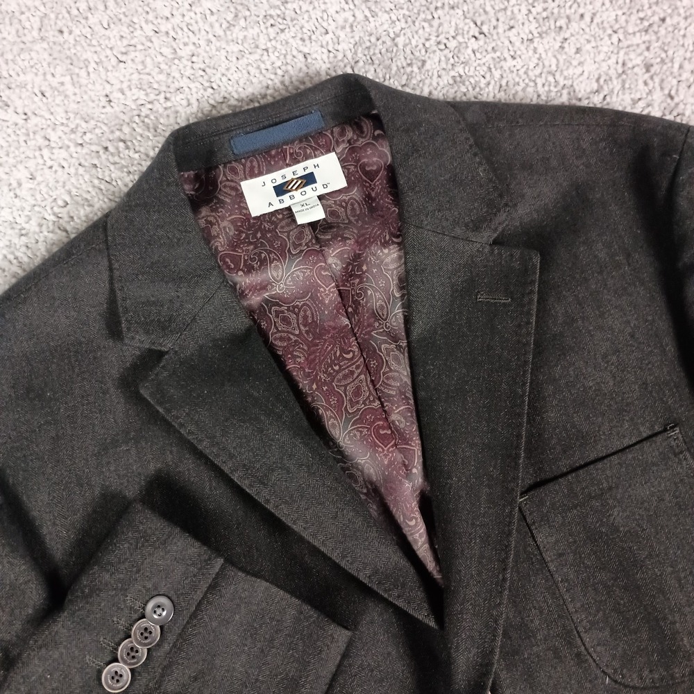 NEW Joseph Abboud 44R Brown Herringbone Patch Pockets Cotton Mens XL Blazer NWT
